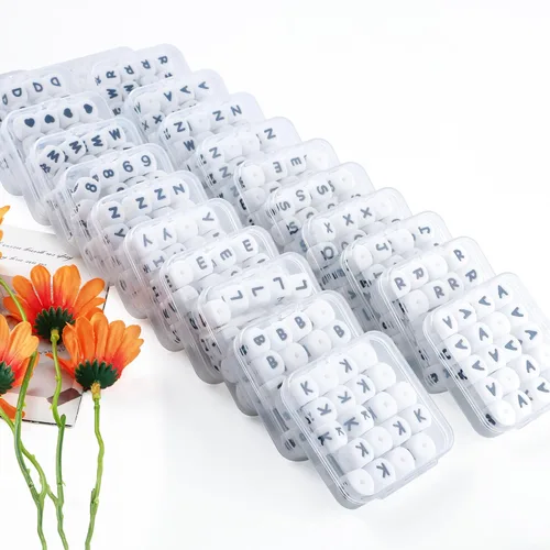 Miniatura 7 de Cuentas de silicona de corazón cuadrado blanco de 0.472 pulgadas, 20 cuentas de silicona con números de corazón para hacer llaveros, ideal