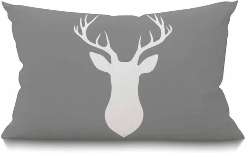 Miniatura 10 de Smooffly Our House - Funda de almohada lumbar de 12 x 20 pulgadas, de lino y algodón, rectangular, para sofá, decoración de casa rural