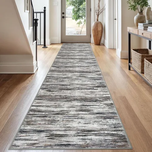 Miniatura 16 de SIILOOM 2 x 3 Alfombra moderna y abstracta para entrada, alfombra neutra azul marino gris multicolor súper suave de área pequeña, alfombras lavables