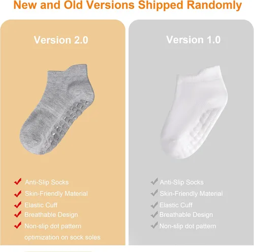 Miniatura 7 de Calcetines antideslizantes para niños, calcetines de tobillo con agarre, calcetines antideslizantes 15 pares para niños activos, niños de 6 meses a