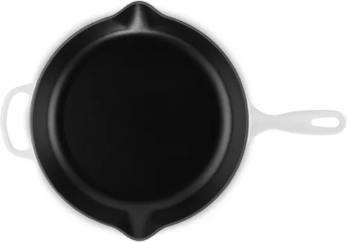 Miniatura 4 de Le Creuset Sartén de hierro fundido esmaltado con mango de hierro, 11.75 pulgadas, color blanco