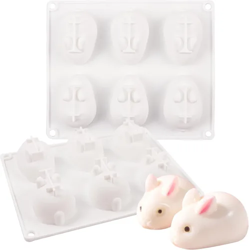 Miniatura 20 de Moldes de hojas de silicona, moldes de mousse en forma de hojas de 6 cavidades para chocolate, dulces, pudín, mousse, pasteles, decoración