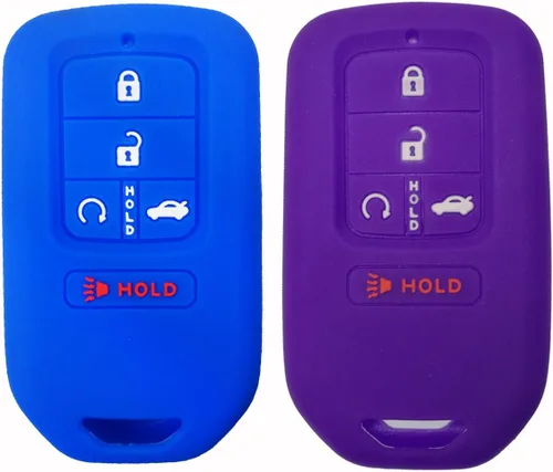 Miniatura 5 de 2 piezas Coolbestda - Estuche protector de silicona completa para llave de coche con control remoto de 5 botones para Honda Civic Accord Pilot CR-V