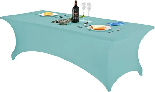 Miniatura 156 de FORLIFE - Funda de mesa de elastano, mantel ajustado de 4 pies para mesas rectangulares, funda elástica para patio, universal para bodas, banquetes