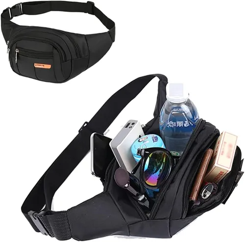 Miniatura 2 de Yerchic Riñonera de viaje, Negro, S