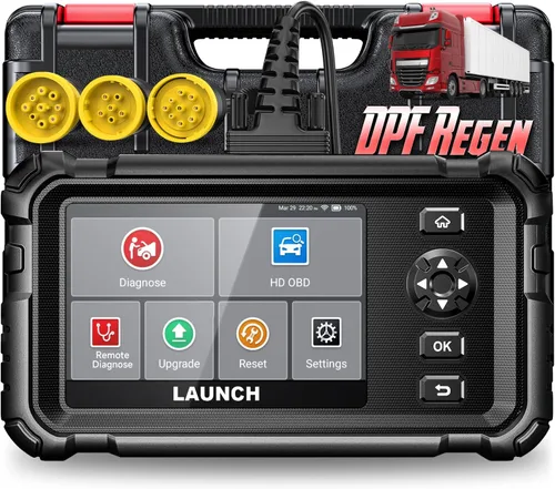 LAUNCH CRP129HD - Escáner de camión resistente con DPF Regen, herramienta de diagnóstico de semirremolque diésel de sistema completo, lector de