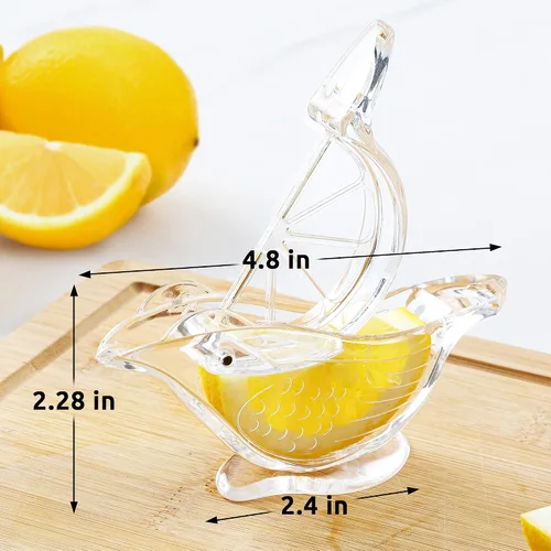 Miniatura 7 de Zulay Kitchen Exprimidor de limón de pájaro – Easy Bird Exprimidor de limón con boquilla de vertido – Prensa de cítricos de plástico duradero