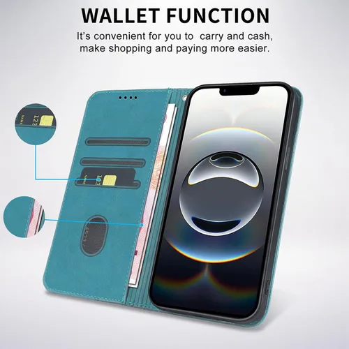 Miniatura 5 de Funda tipo cartera para iPhone 17e/16e de 6.1 pulgadas 2026/2025 - Funda de piel sintética con ranuras para tarjetero, funda magnética fuerte