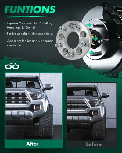 Miniatura 5 de SCITOO 2 adaptadores de rueda de 5 x 4.5 a 5 x 4.75 pulgadas, orificio de 1 pulgada, pernos de 2.913 in de 12 x 1.5 y 5 lengüetas, espaciadores