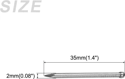 Miniatura 2 de METALLIXITY Clavos de acabado (0.079 x 1.378 in), 100 piezas, clavos de acero al carbono, para zócalo de carpintería