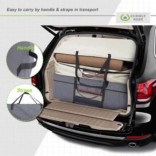 Miniatura 7 de Cuddly Nest Bolsa de Almacenamiento para Colchón Plegable - Funda de Transporte Resistente para Cama de Invitados Tri-Fold