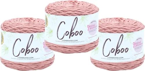 Miniatura 50 de Lion Brand Yarn Coboo, hilo suave para tejer, hacer ganchillo y manualidades, Vanilla Blossom, paquete de 3 Flor de vainilla