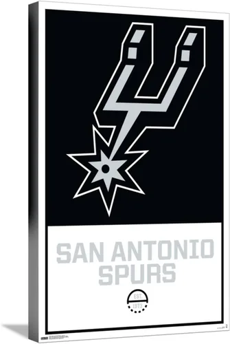 Trends International NBA San Antonio Spurs - Póster de pared con logotipo 21, 14.72 x 22.37 pulgadas, lienzo estirado