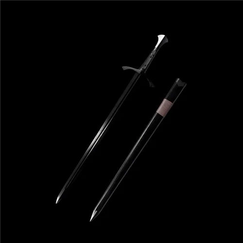 Miniatura 2 de Fidestisan Espada Medieval Claymore de 45 pulgadas Hecha a Mano Espadas Largas Reales Hoja Negra de Espiga Completa Autoensamblaje Desmontable