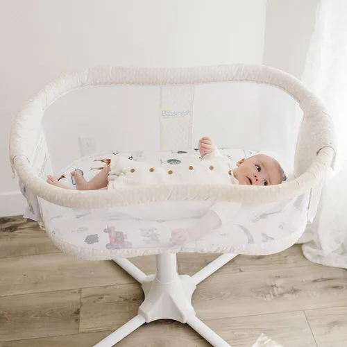 Miniatura 8 de Pobibaby Paquete de 2 sábanas de moisés para niños, juego de sábanas bajeras de mezcla de algodón de primera calidad, suave y transpirable de punto