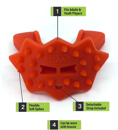Miniatura 3 de Loudmouth - Protector bucal de fútbol, boquilla de fútbol 3D SpikeSurge con correa, se adapta a adultos y jóvenes, accesorios de fútbol