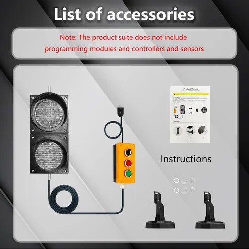 Miniatura 9 de 100-2 4inch 3.937 in tráfico Stop/Go Light/Botón Control/AC 85-265V lámpara LED, PC cubierta resistente al agua IP65