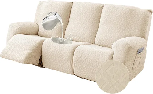 Miniatura 49 de Gennia Funda Impermeable para Sofá Reclinable, Fundas Elásticas para Sofá Reclinable con Bolsillos, Fundas Lavables para Sillón Reclinable Lazy Boy