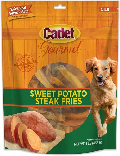 Cadet Golosinas gourmet de batata fritas para perros, golosinas saludables y naturales de entrenamiento para perros pequeños y grandes,