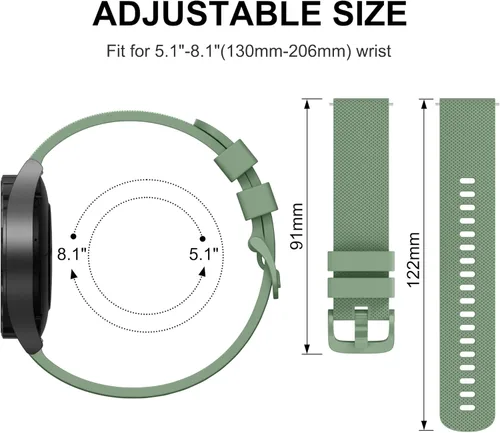 Miniatura 4 de Paquete de 3 correas compatibles con Samsung Galaxy Watch 7 de 1.575 pulgadas, 1.732 pulgadas, 0.787 pulgadas, correas de repuesto deportivas