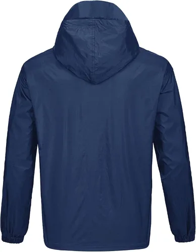 Miniatura 3 de GEEK LIGHTING Chaqueta impermeable con capucha para hombre, impermeable ligero y plegable para exteriores, campamento, viajes