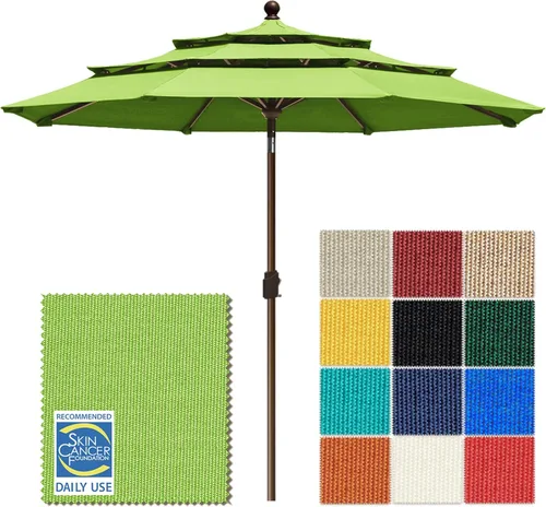 Miniatura 35 de EliteShade USA Sombrilla de Mercado de 10 Años Sin Decoloración de 9 Pies 3 Niveles Sombrilla de Patio Sombrilla de Mesa para Exteriores con Beige