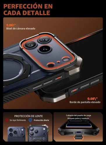 Miniatura 9 de SUPCASE Funda para iPhone 17 Pro Max con Soporte (Unicorn Beetle Grip), [Cubierta de Control de Cámara] [Compatible con MagSafe]