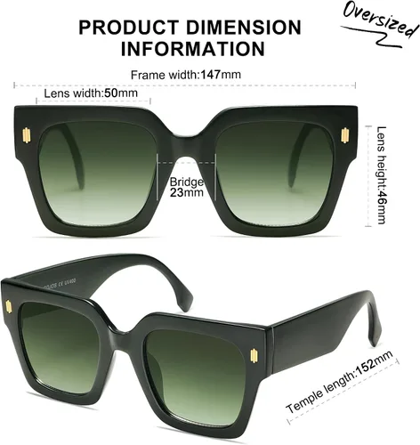 Miniatura 70 de SOJOS Gafas de sol cuadradas vintage de gran tamaño para mujer, estilo retro, de lujo, grandes, UV400 SJ2194
