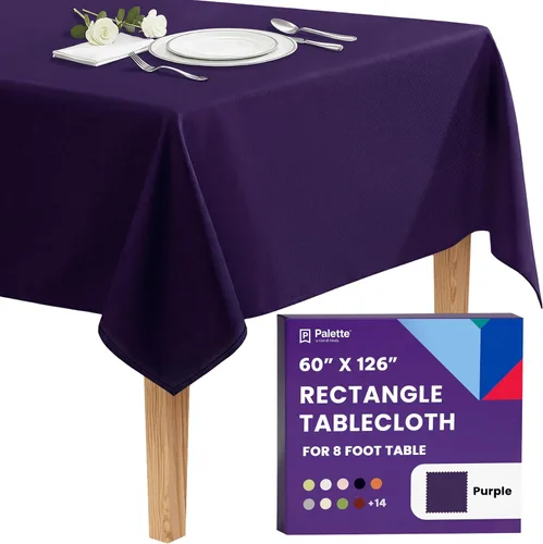 Miniatura 103 de Gee Di Moda - Mantel rectangular de 60 x 84 pulgadas – Mantel rectangular de poliéster lavable para mesa de 5 pies