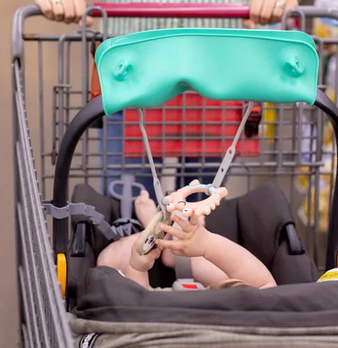 Miniatura 8 de Busy Baby Toy Bungee - Correa de juguete apta para lavavajillas - 100% silicona de grado alimenticio (azul)
