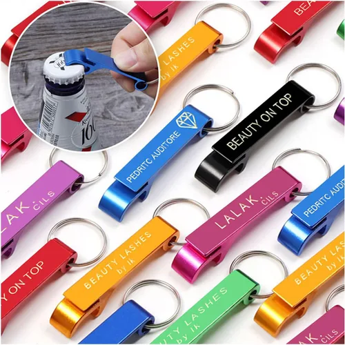 Miniatura 7 de 20 unidades personalizado grabado portátil abrebotellas llavero favores de boda baby shower hoteles, restaurante Navidad personalizado (20 unidades)