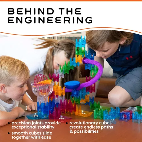 Miniatura 4 de MindWare Q-BA-Maze - Juego de acrobacias de acción de la próxima generación de laberinto de mármol para niños, STEM Marble Run, recomendado