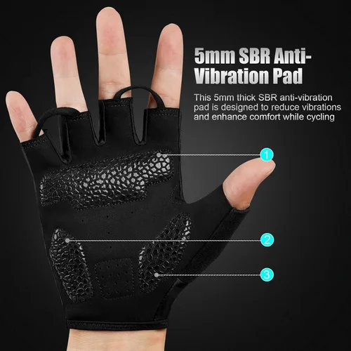 Miniatura 3 de Guantes de ciclismo para hombres y mujeres, guantes de ciclismo de medio dedo, guantes de bicicleta, guantes de entrenamiento adecuados