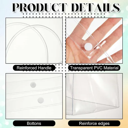 Miniatura 3 de AmazingSpark Paquete de 10 bolsas de regalo grandes transparentes de 18 x 8 x 14 pulgadas con asa, bolsas de plástico reutilizables grandes