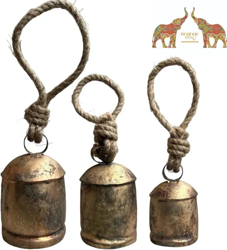 Miniatura 2 de Mango Gifts Campanas rústicas hechas a mano de hierro de estaño, estilo rústico, estilo campestre, campanas de viento relajantes, tranquilas