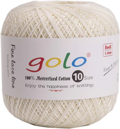 Miniatura 133 de Golo - Bolas de hilo para crochet de algodón tamaño 10, color algodón para crochet D-Fresa D078-fresa