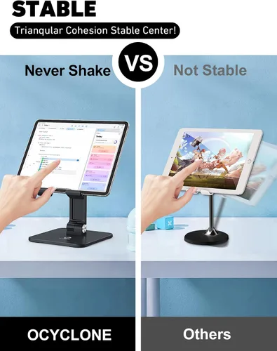 Miniatura 5 de OCYCLONE Soporte para iPad para escritorio, ajustable, plegable, para tableta, accesorios de iPad, soporte de exhibición, accesorios de oficina
