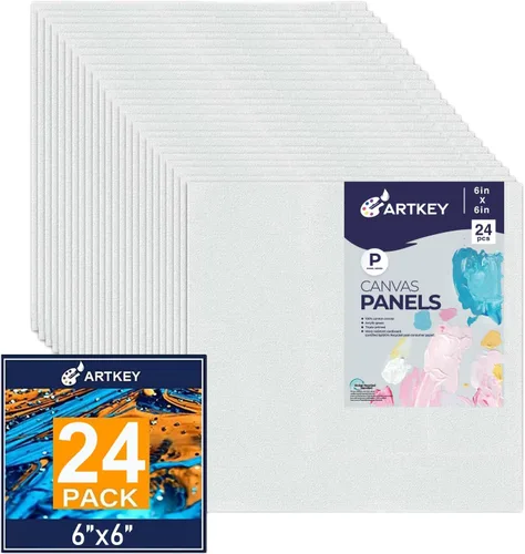 Miniatura 12 de Artkey Lienzos para pintar de 8 x 10 pulgadas, paquete de 12 unidades, 10 onzas, imprimados 100% algodón, blanco para pintura, suministros de arte