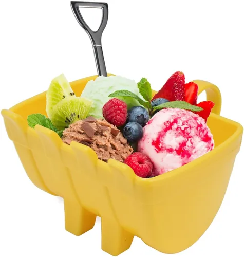 Miniatura 4 de Taza divertida de 11.2 fl oz, taza de cubo de excavadora con cuchara de pala de acero inoxidable, taza de café, taza de té creativa, taza de leche
