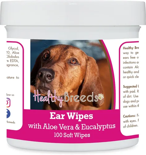 Miniatura 45 de Healthy Breeds Pastor alemán, silla de montar, toallitas de limpieza de oídos con aloe y eucalipto para perros, 100
