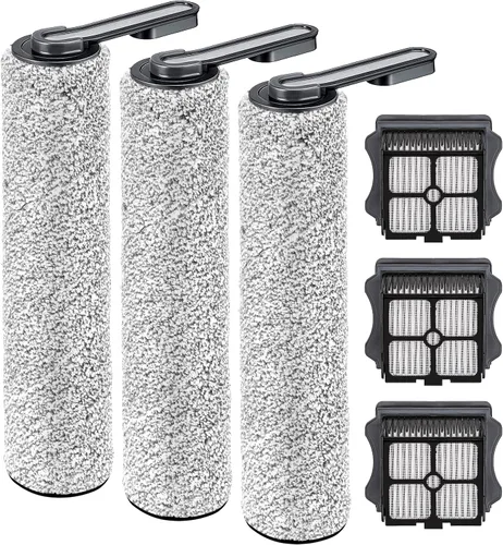 Miniatura 8 de Rodillos de cepillo de repuesto y filtros HEPA compatibles con Tineco Floor One S3/iFloor 3, aspiradora inalámbrica en seco y húmedo, kit