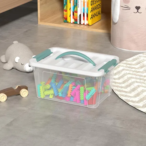 Miniatura 6 de Yuright Contenedor de plástico transparente de 6 cuartos de galón con tapa, paquete de 2 cajas de almacenamiento con pestillo