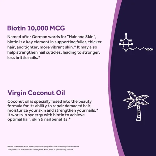 Miniatura 4 de Doctor's Recipes Biotina 10,000 mcg, crecimiento del cabello, piel y uñas saludables, metabolismo energético, biotina apta para vegetarianos
