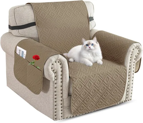 Miniatura 30 de XINEAGE Funda 100% impermeable para silla y sofá para mascotas, funda antideslizante para sofá, fundas lavables para silla, protector de muebles