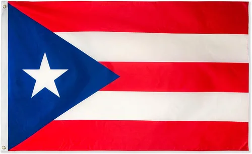 DANF - Bandera de Puerto Rico de poliéster de 3 x 5 pies, banderas nacionales puertorriqueñas de poliéster con ojales de latón, 3 x 5 pies