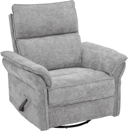 Miniatura 23 de Rocking Chair Nursery with Adjustable Headrest,Manual Swivel Rocker Recliner Nursery Chair with Overstuffed Armrest,Glider Rocker Recliner for