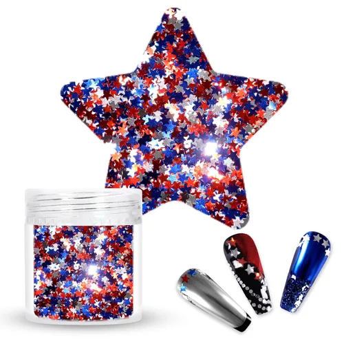 Miniatura 11 de Laza Estrellas de 0.35 oz con purpurina de confeti brillante holográfico micro cinco ángulos estrella falsas lentejuelas acrílico paillettes