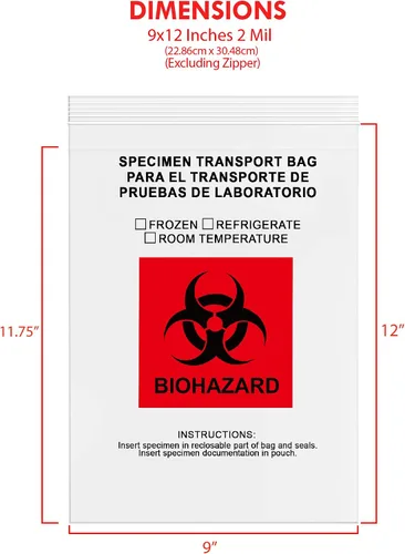 Miniatura 2 de GPI - Paquete de 100 bolsas con cremallera para muestras de riesgo biológico, con bolsa, 2 mil de grosor, para muestras de laboratorio o centro