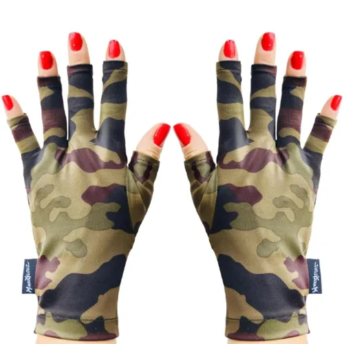 Miniatura 13 de ManiGlovz - Guantes de uñas originales con protección UPF 50+ UV Guantes de manicura de gel y guantes anti UV sin dedos para mujeres Se pueden