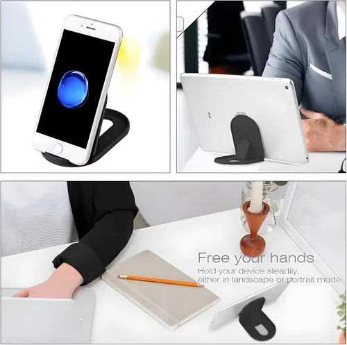 Miniatura 6 de Soporte para Teléfono Celular 6 Unidades, Soporte de Escritorio Plegable y Portátil para Teléfono Celular, Soportes Base Ajustables Universales